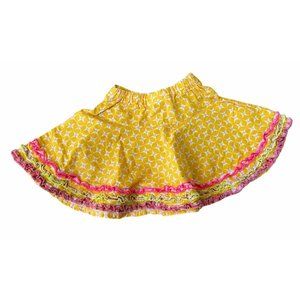 Hopscotch Designs Girl Yellow Geometric Skirt Ruffle Toddler Summer SZ 2 2T USA